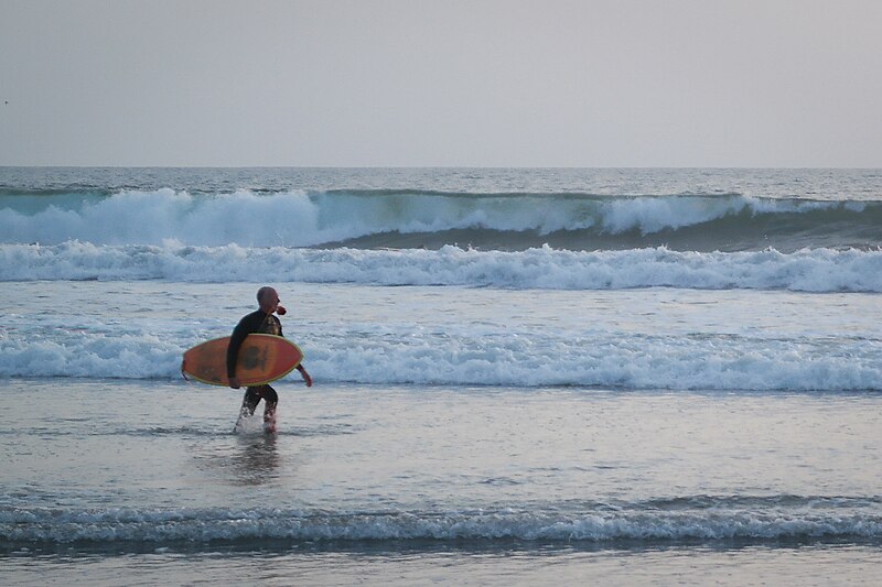 File:Surfer on the Beach.jpg