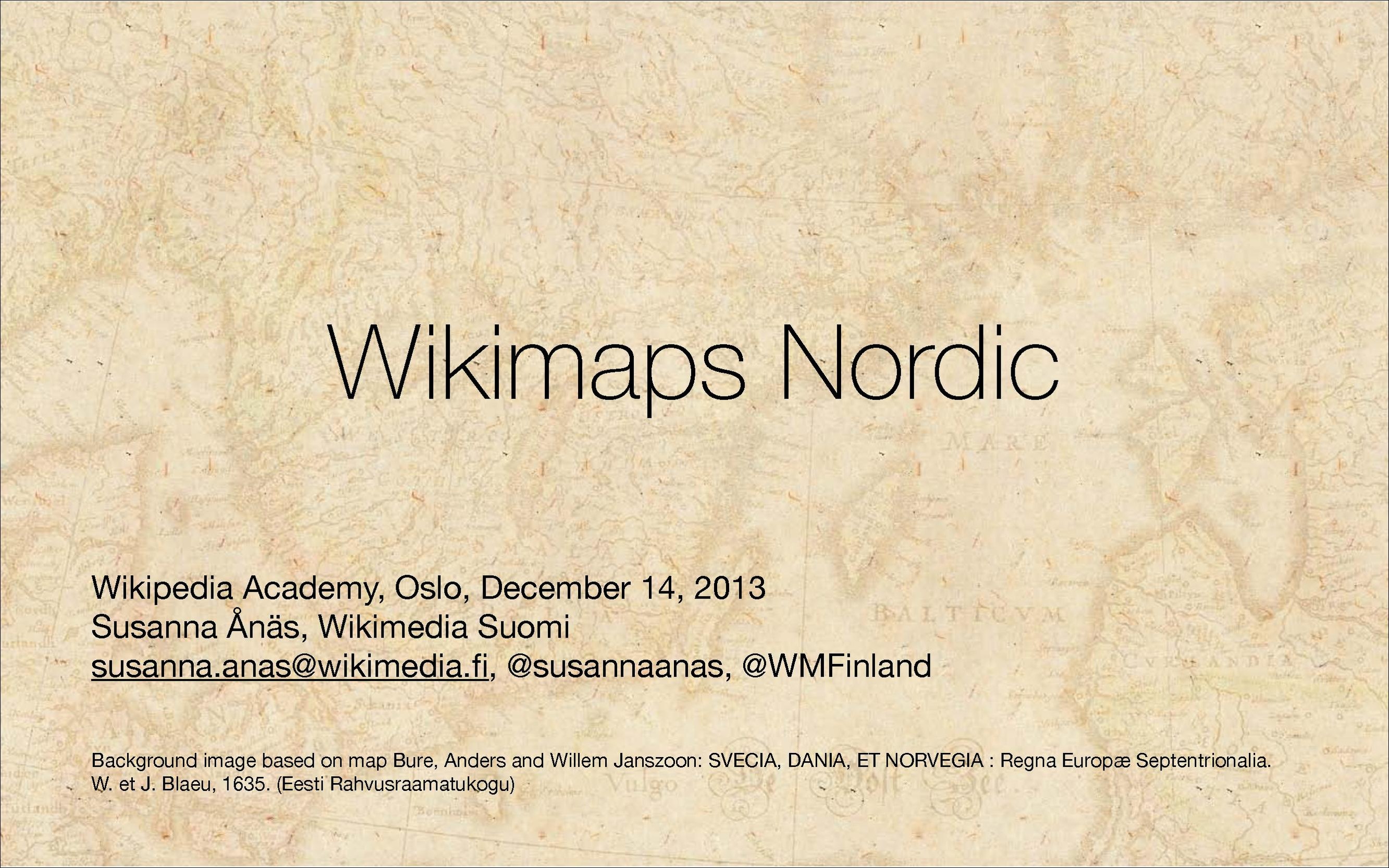 Susanna Aanaes Wikimaps Nordic 131216