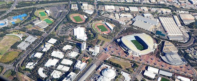 An aerial view of the Olympic complex, 2012