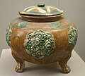 Tang Dynasty sancai pottery footed jar.JPG