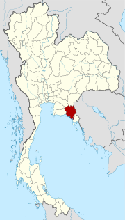 Karte von Thailand mit der Provinz Chanthaburi hervorgehoben
