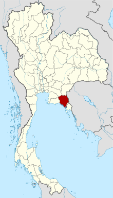 Karte von Thailand mit Hervorhebung der Provinz Chanthaburi