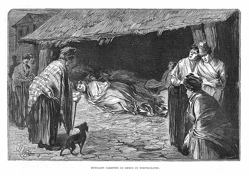 File:The Illustrated London News - October 13, 1888 - Outcast Sleeping In Sheds In Whitechapel.jpg