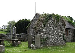 Sisa-sisa biara abad pertengahan di situs St Patrick Gereja Memorial, Saul - geograph.org.inggris - 2456747.jpg