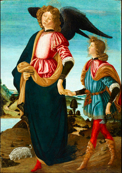 File:Tobia e san Raffaele Arcangelo 1480-85 54х40 Accademia Carrara. Bergamo.jpg