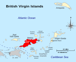 جزیره تورتولا (به رنگ قرمز)