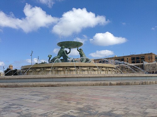 Tritons' Fountain in Valletta