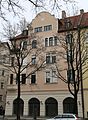 Ungererstraße 80; Mietshaus, deutsche Renaissance, mit Eckerker, 1900 von Paul Böhmer; Gruppe mit Helmtrudenstraße1. This is a picture of the Bavarian Baudenkmal (cultural heritage monument) with the ID D-1-62-000-7114 (Wikidata)