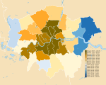 Voting on the referendum in Greater London
Leave
Remain United Kingdom European Union referendum 2016 voting area results (Greater London).svg