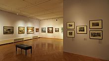 Museum interior. Exhibition "Changing Tartu in Four Views". Vaade naituselt "Muutuv Tartu neljas vaates" Tartu Kunstimuuseumis.jpg