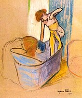 Suzanne Valadon, The Bath, 1908, pastel. 60x49 cm., Museum of Grenoble, France ValadonSuzanne TheBath.jpg