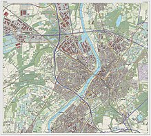 Topographic map of the city of Venlo, as of March 2014