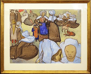 <i>Breton Women</i> 1888 painting by Vincent van Gogh