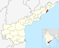 मानचित्र जिसमें विशाखापट्टनम ज़िला Visakhapatnam district విశాఖపట్నం జిల్లా हाइलाइटेड है