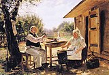 Vladimir Makovsky: Příprava zavařeniny (marmelády), r. 1876