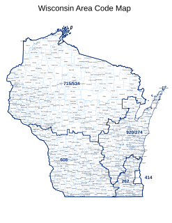 Area code 414 Area code for Wisconsin, United States