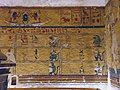 Veduta dei babbuini sacri dipinti sulle pareti della tomba KV23 di Ay nella Valle dei Re.