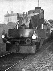 An armoured train from 1915 Wagon pancerny s.jpg