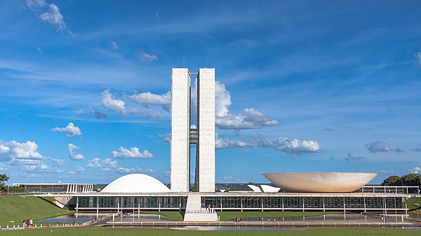 The National Congress of Brazil, seat of the Chamber of Deputies and the Federal Senate