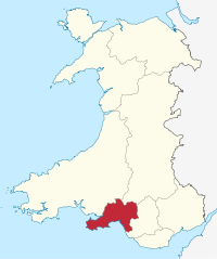 West Glamorgan shown within Wales as a preserved county