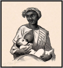 Enslaved Black woman wet-nursing white infant Wet Nurse.png