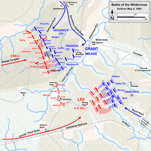 Ensimmäinen päivä (5. toukokuuta 1864) Union Confederation