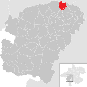 Location of the community Wolfsegg am Hausruck in the Vöcklabruck district (clickable map)