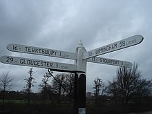 Worcester and Birmingham Canal signpost.