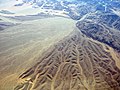 Foto aérea, o terreno aluvial