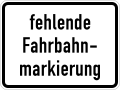 fehlende Fahrbahnmarkierung