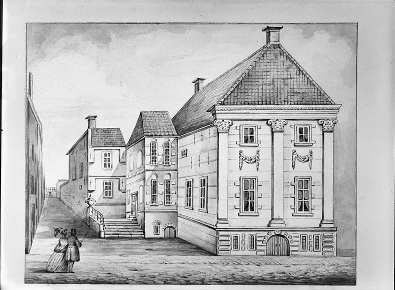 File:"'s Princen Erfstadhouders lusthuis en tuin in het bolwerk tussen de Hoekster en Vrouwepoort, naar Oostindische inkttekening van J.Stellinwerf 1723 in het Fries Genootschap - Leeuwarden - 20133053 - RCE.jpg