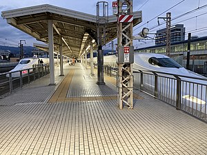 現場となった三島駅新幹線ホーム （2023年2月3日）