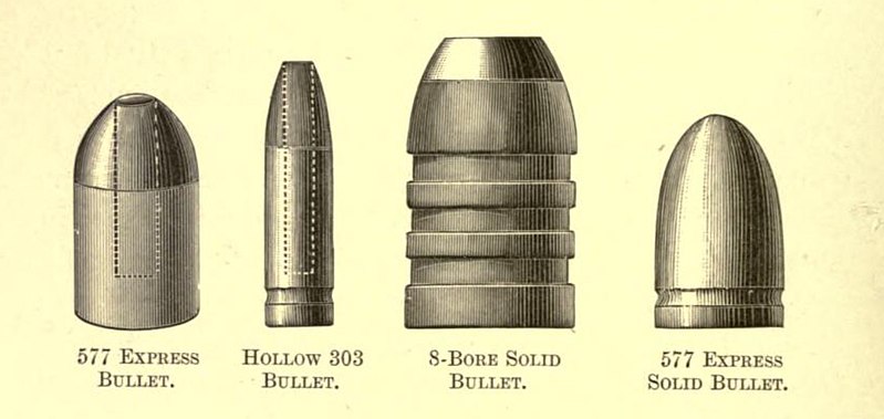 File:.577 Black Powder Express, .303 British & 8 bore bullets.jpg