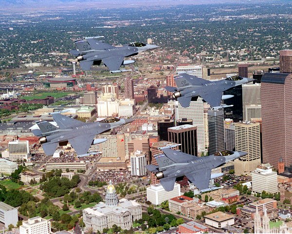 F-16s of the 140th TFW over Denver, Colorado