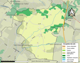 Kolorowa mapa przedstawiająca zagospodarowanie terenu.