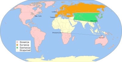 Политическая карта мира в романе «1984»