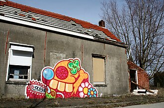 Street art by Ces53 in Doel, Belgium a ghost-town attracting street artists. 2010 005 c Doel Chain Clo.jpg