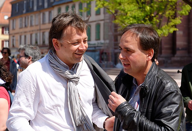 Bastien Faudot (conseiller municipal et départemental) et Bertrand Chevalier (figure locale du PCF).