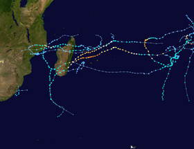 Trajectoire des cyclones.