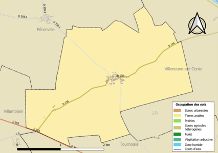 Carte des infrastructures et de l'occupation des sols de la commune en 2018 (CLC).