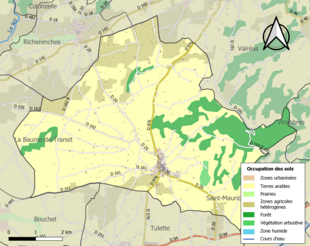 Carte de l'occupation des sols de la commune en 2018 (CLC).