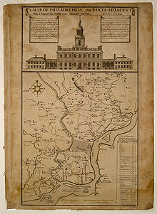 A 1752 map of Philadelphia A Map of Philadelphia and Parts Adjacent vc6b.1.jpg
