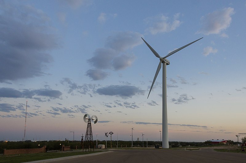 File:A wind turbine and a windmill.jpg