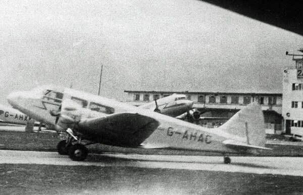 The last surviving Airspeed Envoy, operated by Private Charter Ltd at Manchester (Ringway) Airport in 1948.