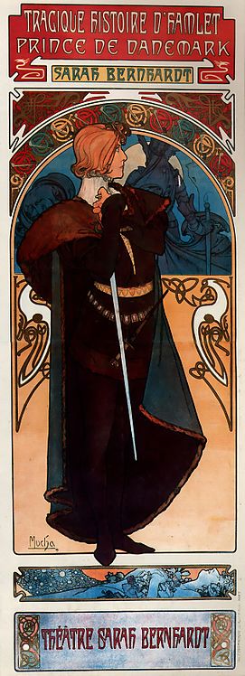 Poster by Mucha for Hamlet (1899)