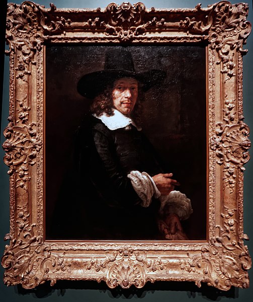 File:Amsterdam - Rijksmuseum - Late Rembrandt Exposition 2015 - Portrait of a Gentleman with a Tall Hat and Gloves c. 1656-1658.jpg