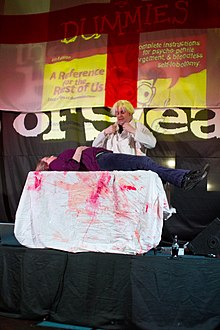 Ash Pryce demonstrating psychic surgery at a Skeptics in the Pub meeting Ash Pryce at the Merseyside Skeptics Society.jpg