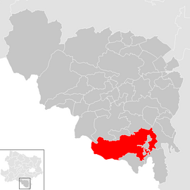 Poloha obce Aspangberg-St. Peter v okrese Neunkirchen (klikacia mapa)