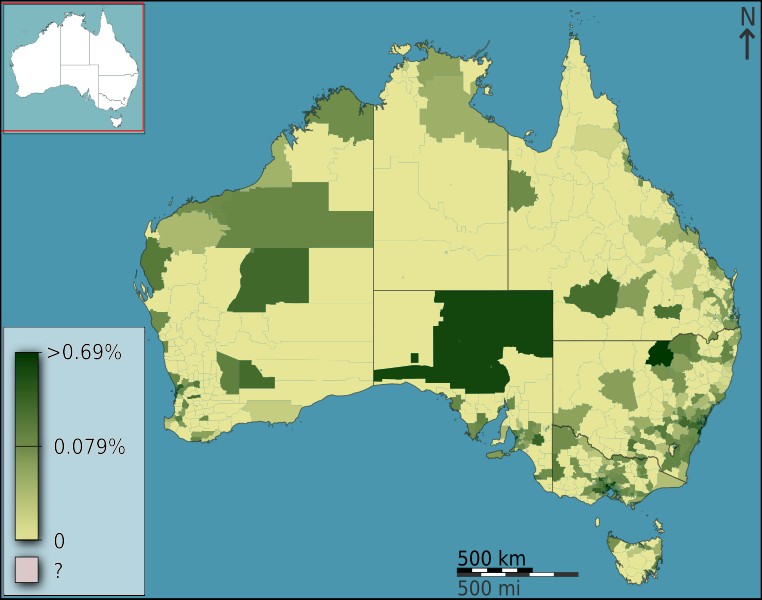 File:Australian Census 2011 demographic map - Australia by SLA - BCP field 1186 Serbian Total Responses.svg