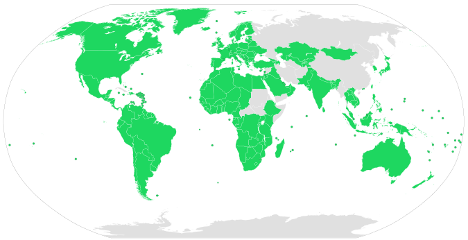 Countries where Spotify is available Availability of Spotify in the World.svg
